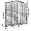 vidaXL Oblúkové gabiónové koše 13 ks 200x50x200/220cm pozinkov. železo