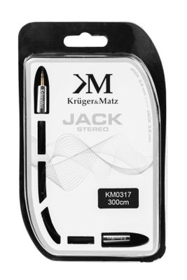 Kábel Audio Kruger&Matz KM0317 priamy Jack 3.5 stereo predlžovací 3m