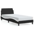 vidaXL Rám postele Dover čierno-biely 90x190 cm umelá koža