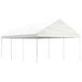 vidaXL Altánok so strechou, biely 6,69x4,08x3,22 m, polyetylén