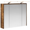 vidaXL Kúpeľňová zrkadlová skrinka Dymová dub 73,5 x 16 x 62,5 cm