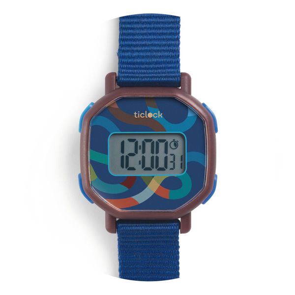 Náramkové digitálne hodinky Ticlock Modrá špirála