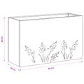 vidaXL Záhradný kvetináč Biela 80 x 20 x 49 cm Studený valcovaný oceľ