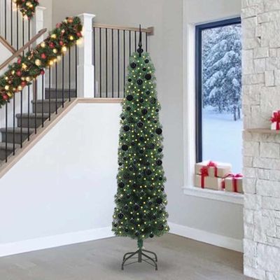 vidaXL Umelý vianočný stromček Zelená 240 cm PVC, oceľ a plast