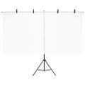 vidaXL Stojan na fotopozadie v tvare T čierny 201x60x(70-200) cm