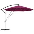 vidaXL Slnečník 294 x 294 x 248 cm Polyester a hliník Bordeaux červená
