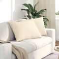vidaXL Vankúše na pohovku 2 pcs Krémová 70 x 50 cm Kordúrová tkanina