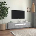 vidaXL TV skrinka s LED svetlami betónovosivá 160x35x40 cm
