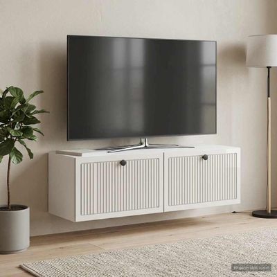 vidaXL Nástenná TV skrinka Biela s vysokým leskom 98 x 31 x 30 cm