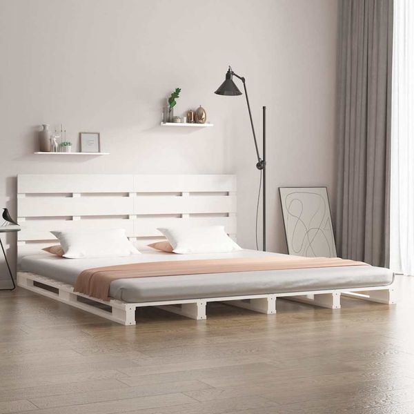 vidaXL Posteľ bez matraca biela 140x190 cm masívna borovica