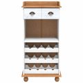 vidaXL Skrinka na víno ASKIM Biela s medovým vrchom 57 x 37 x 114 cm