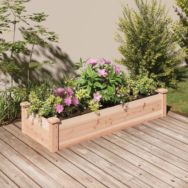 vidaXL Záhradný vyvýšený záhon s vložkou 120x45x25 cm masívna jedľa