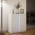 vidaXL Komoda s LED biela 77x34x85 cm kompozitné drevo