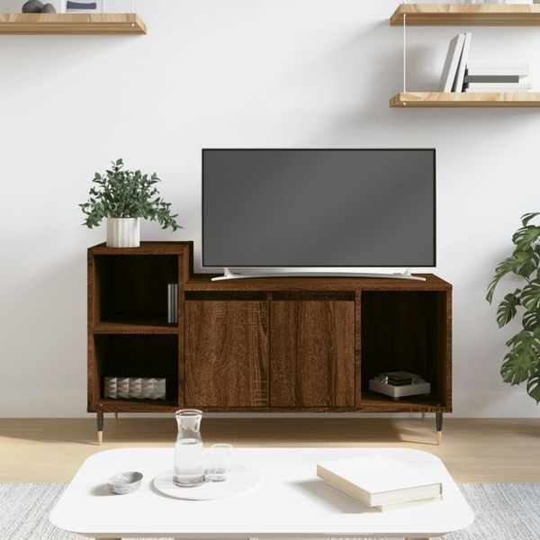 vidaXL TV skrinka hnedý dub 100x35x55 cm spracované drevo