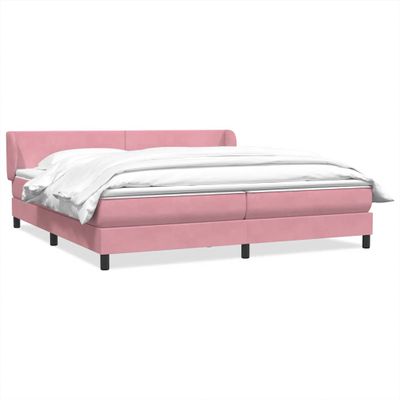vidaXL Box Spring Posteľ s matracmi Ružová 200x210 cm Zamat