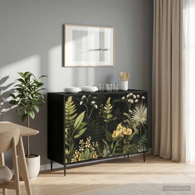 vidaXL Servírovacia skriňa RHENEN Čierny dub 102 x 33 x 76 cm
