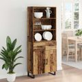 vidaXL Highboard 2 ks Staré drevo 69,5 x 34 x 180 cm