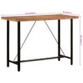 vidaXL Barový stôl 150x70x107 cm masívna akácia a železo