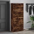 vidaXL Botník so 4 výklopnými zásuvkami dymový dub 80x34x187,5 cm