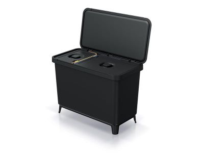 Kôš odpadkový SYSTEMA čierny 1x10l+1x23l