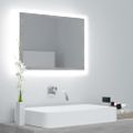 vidaXL Kúpeľňové zrkadlo s LED, betónovo sivé 60x8,5x37 cm akryl