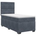 vidaXL Posteľ boxspring s matracom Tmavosivá 90 x 200 cm Zamat