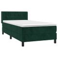vidaXL Posteľný rám boxsping s matracom tmavozelený 80x200 cm zamat