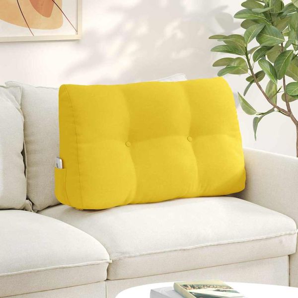 vidaXL Poduška na chrbát Svetložltá 80 x 24 x 50 cm látka