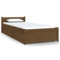 vidaXL Posteľný rám so zásuvkami medový 75x190 cm malé jednolôžko