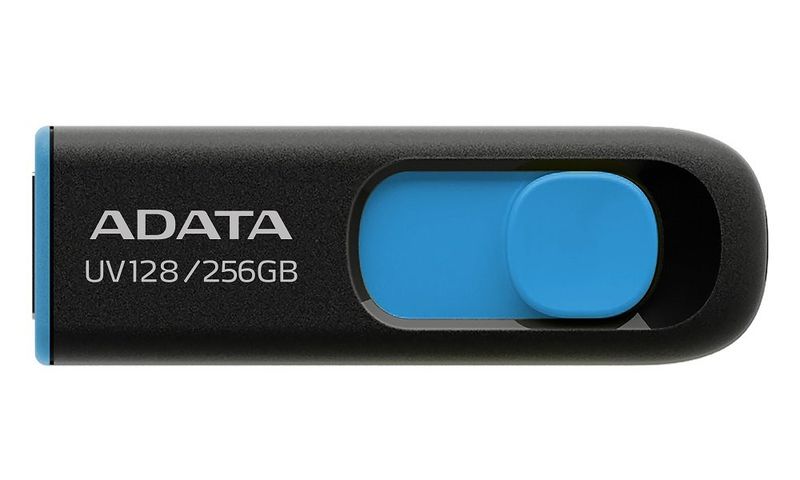 ADATA DashDrive UV128 256GB / USB 3.1 / čierno-modrý Flashdisk, 256GB, USB 3.1 Gen1, čierno-modrý
