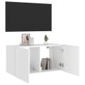vidaXL TV nástenná skrinka s LED svetlami biela 80x35x41 cm