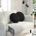 vidaXL Vankúše na sedenie 2 pcs Čierna Ø 40 x 13 cm Zamat