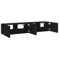 vidaXL TV nástenné skrinky s LED svetlami 2 ks čierne 80x35x31 cm
