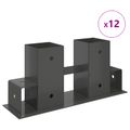 vidaXL Pomocník na stohovanie dreva 12 ks Antracitová 34 x 10 x 15 cm