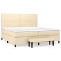 vidaXL Boxspring posteľ s matracom krémová 200x200 cm látka