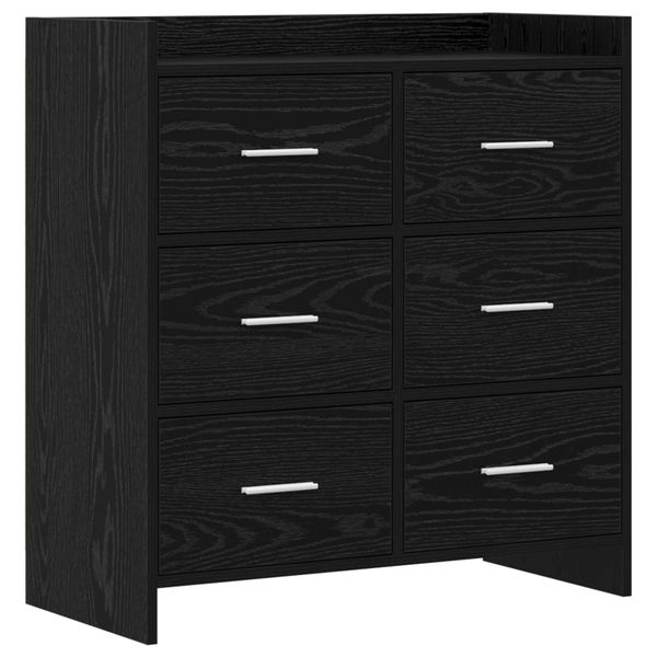 vidaXL Servírovacia skriňa Čierny dub 75 x 33 x 80 cm Kompozitné drevo