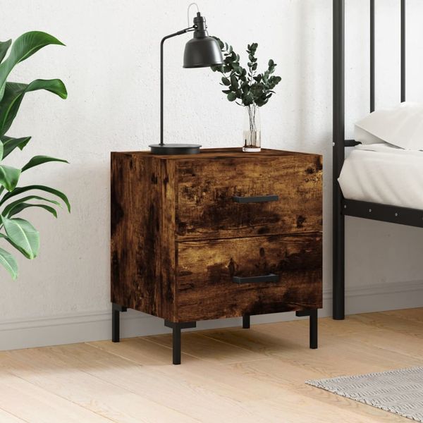 vidaXL Nočný stolík dymový dub 40x35x47,5 cm kompozitné drevo