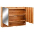 vidaXL LED kúpeľňová zrkadlová skrinka dubová 80x15x60 cm MDF