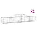 vidaXL Oblúkové gabionové koše 2 ks 300x50x40/60 cm pozinkované železo