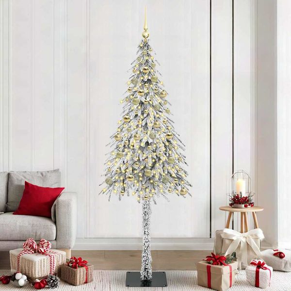 vidaXL Vianočný stromček s 300 LED-i Biela 210 cm PE a oceľ