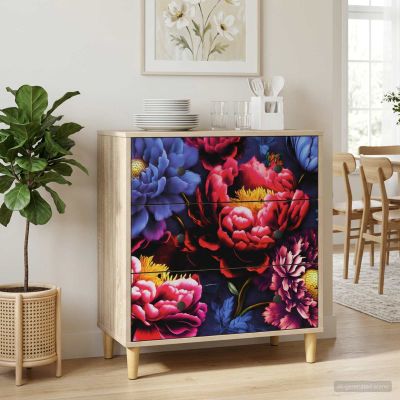 vidaXL Příborník KIEL Tmavý pivonkový potlač 66 x 36,5 x 75 cm Sonoma