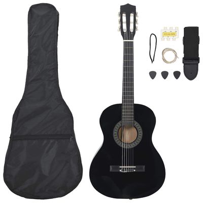 vidaXL 8dielna klasická gitarová sada pre začiatočníkov čierna 3/4 36"