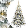 vidaXL Umelý vianočný stromček s 300 LED-i Biela 180 cm PE a PVC