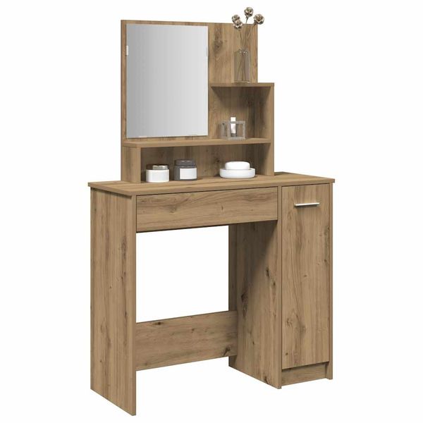 vidaXL toaletný stolík so zrkadlom Artisan Dub 86,5x35x136 cm