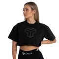 Dámske tričko CropTop Washed Black - STRIX, veľkosť XS, veľkosť oblečenia XS