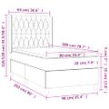 vidaXL Posteľ boxsping s matracom a LED tmavosivá 90x200 cm látka