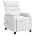 vidaXL Masážne relaxačné kreslo Biela Umelá koža