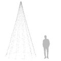 vidaXL Vianočný stromček na stožiari 1400 studených bielych LED 500 cm