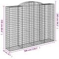 vidaXL Oblúkový gabionový kôš 7 ks 300x50x220/240cm pozinkované železo