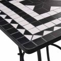 vidaXL Mozaikový bistro stolík, čierno biely 60 cm, keramika